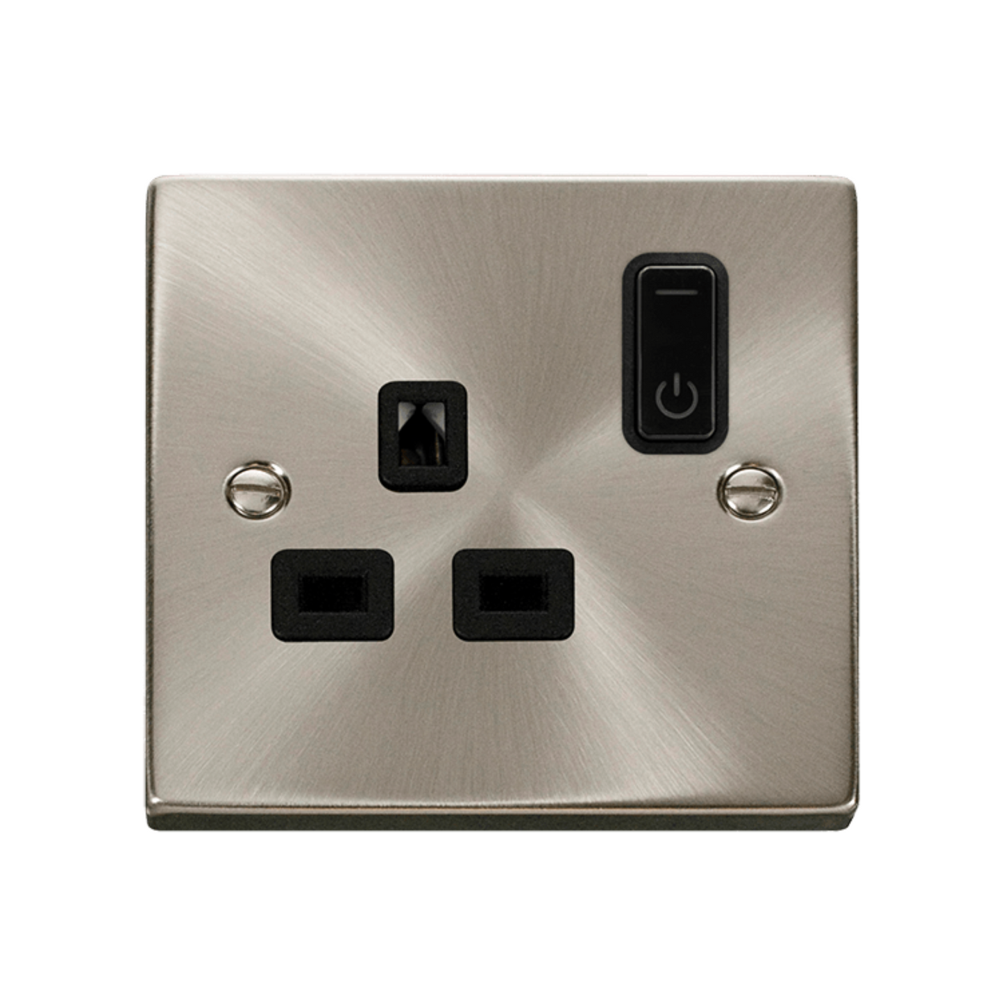 13A Victorian Satin Chrome Zigbee Smart Switched Socket Outlet