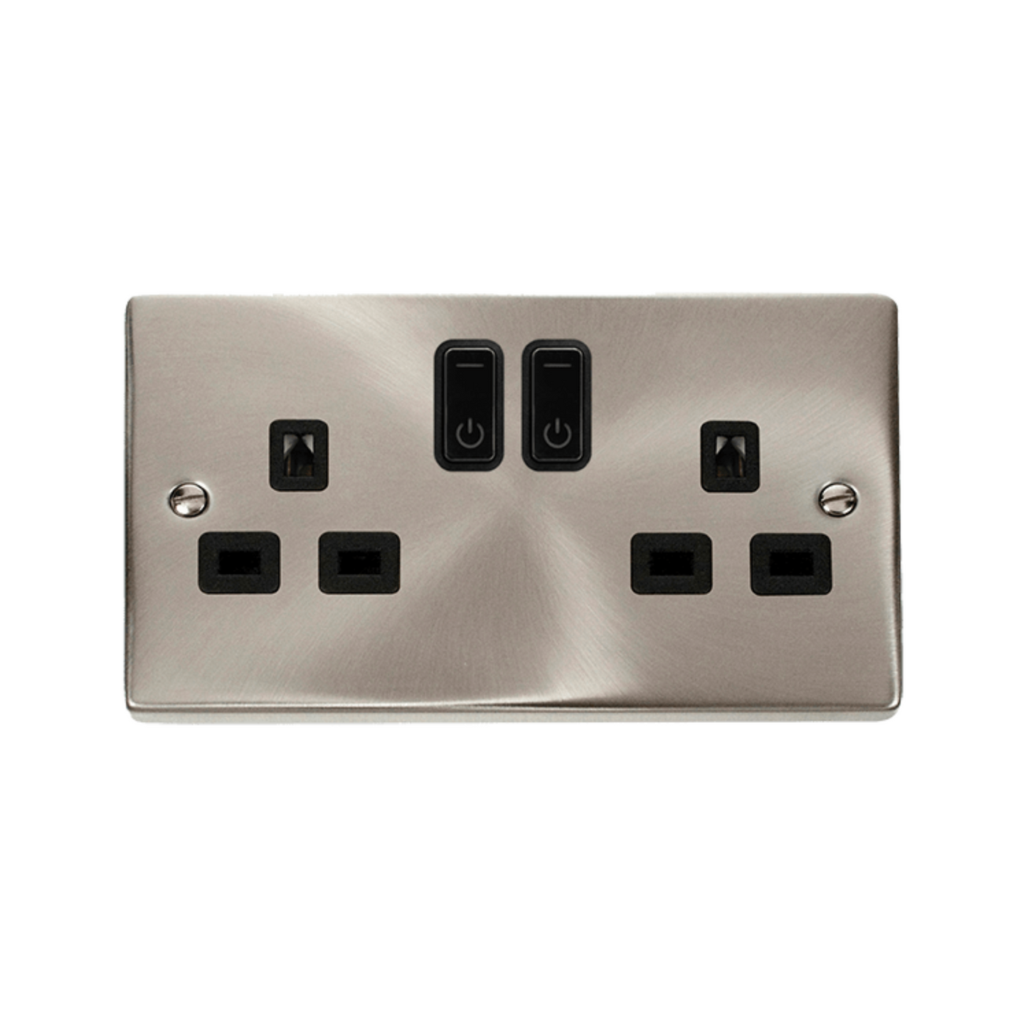 13A Victorian Satin Chrome Zigbee Smart Switched Socket Outlet